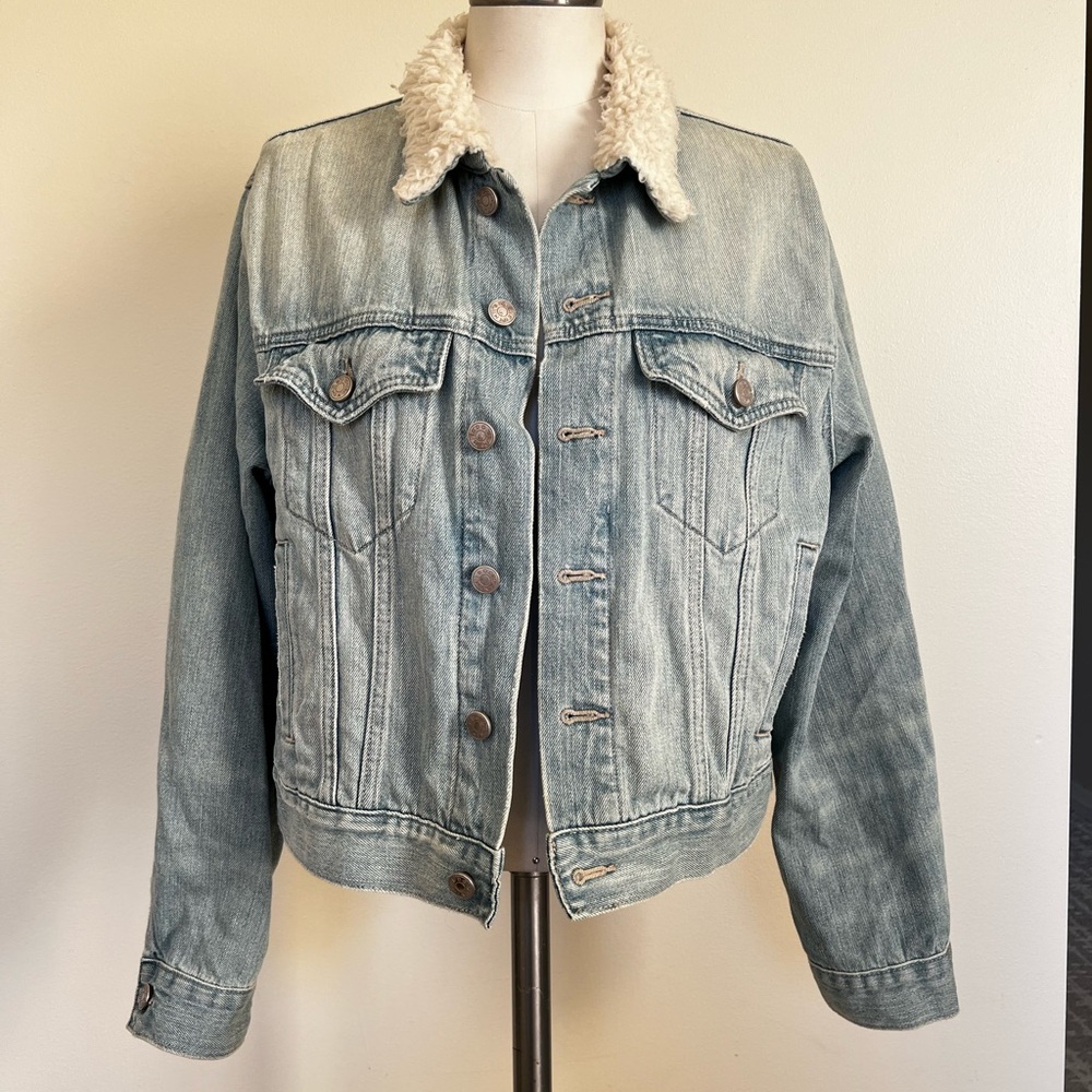 Denim Sherpa-Lined Jacket